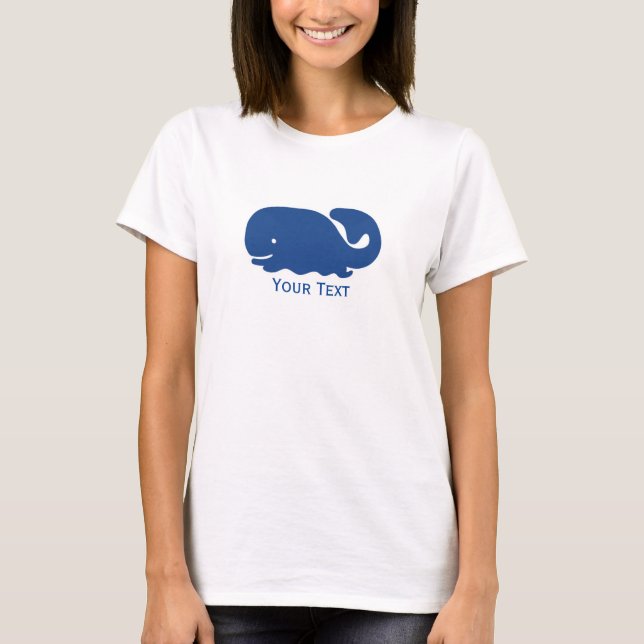 T-shirt Baleine de très bon goût bleue nautique (Devant)