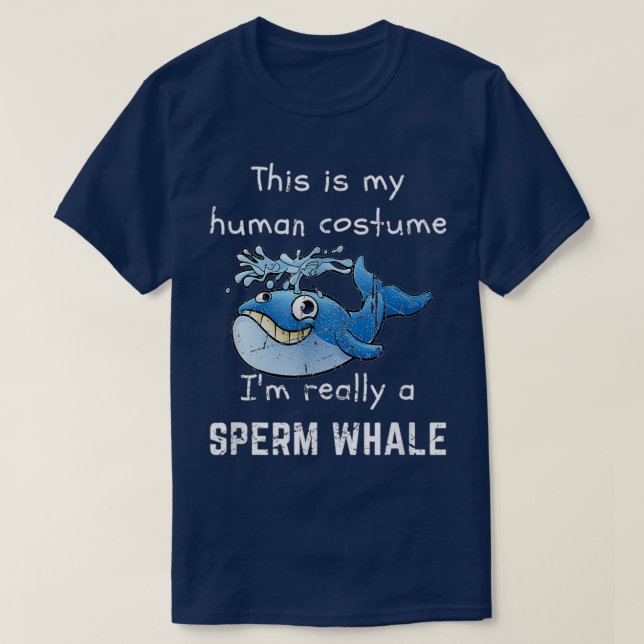 T-shirt Baleine Drôle Mon Costume Humain Je Suis Vraiment  (Design devant)