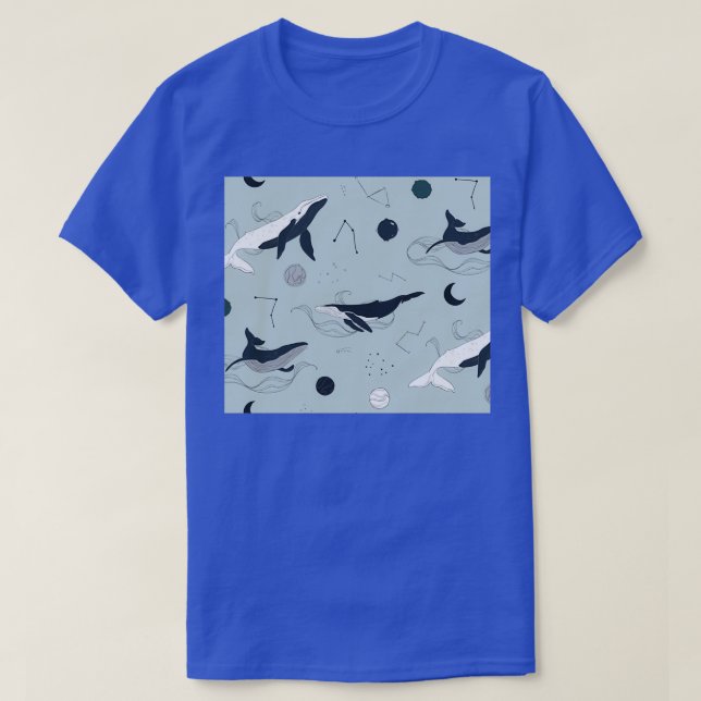T-shirt Baleine en pépinière spatiale (Design devant)