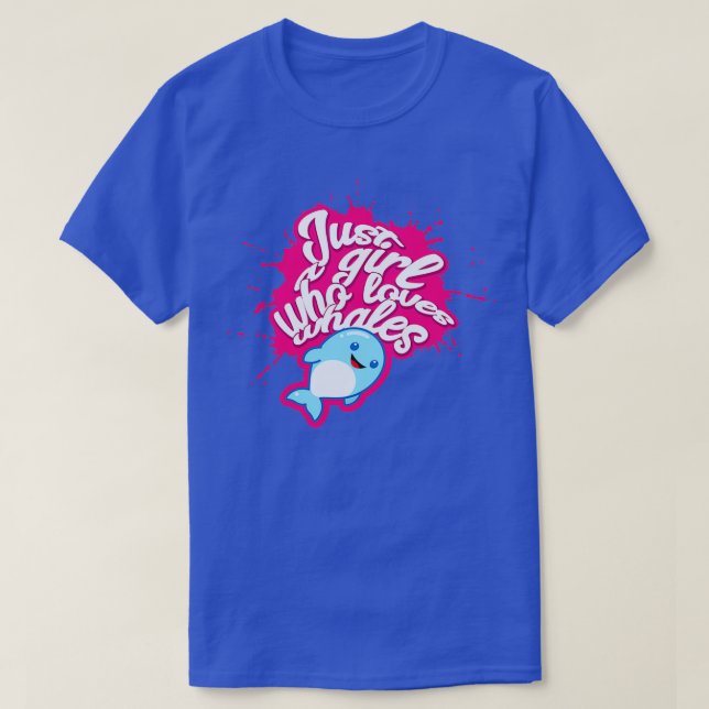 T-shirt BALEINE Fille qui aime les baleines (Design devant)