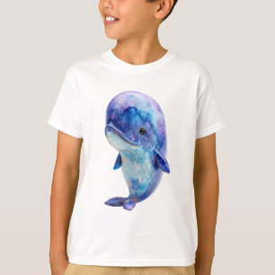 T-shirt Baleine galaxie cosmique aquarelle Enfants