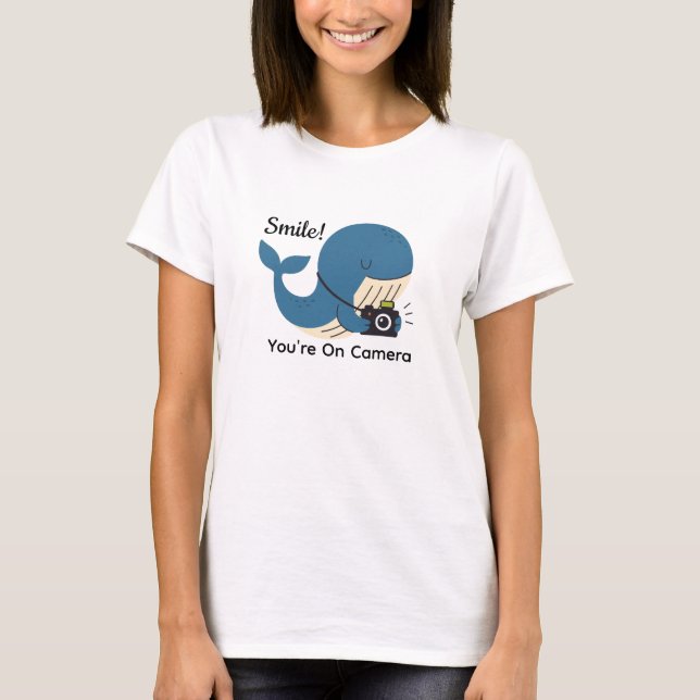 T-shirt Baleine mignonne avec caméra (Devant)