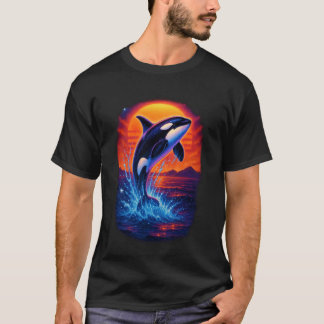 T-shirt Baleine orque cosmique rétro Vague de vapeur des a