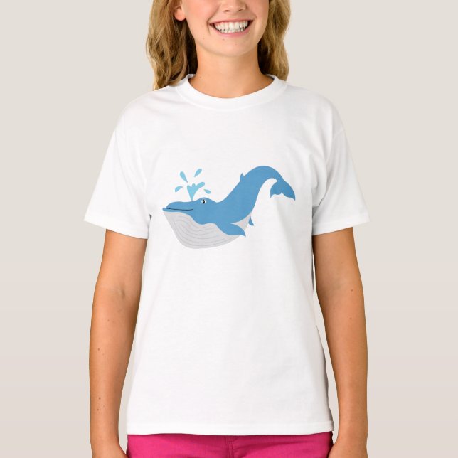 T-shirt Baleine profonde de l'océan bleu (Devant)