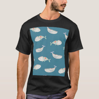 T-shirt Baleine scandinave, animaux de mer motif
