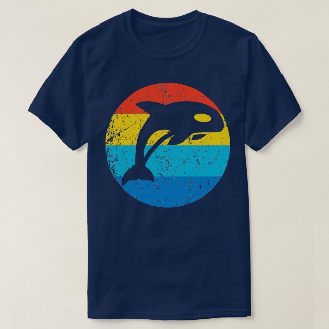 T-shirt Baleine tueuse Orca Whale Retro 1970x27s Style Cir (Design devant)