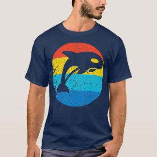 T-shirt Baleine tueuse Orca Whale Retro 1970x27s Style Cir