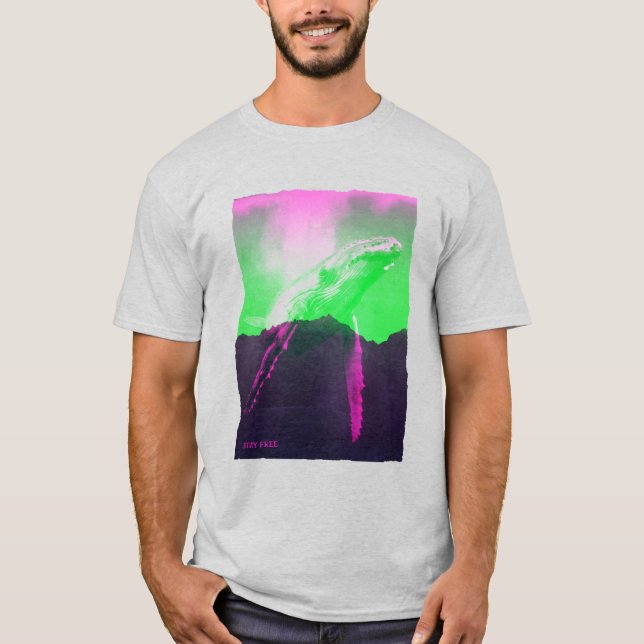 T-shirt Baleines Rester Gratuit (Devant)