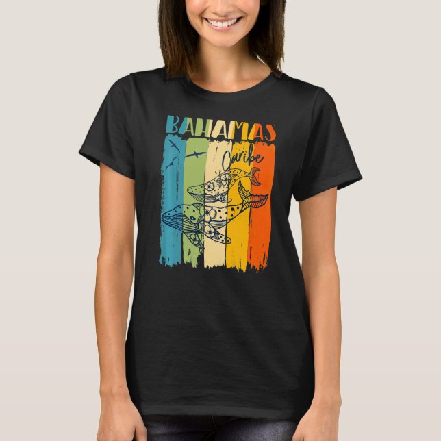 T-shirt Baleines Retro Bahamas Caribe Matching Friends Fam (Devant)