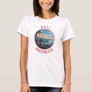 T-shirt Bali Indonésie Cercle en détresse rétrograde