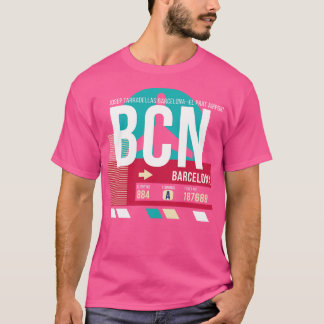 T-shirt Balise de bagage 3 du code de l'aéroport BCN de Ba
