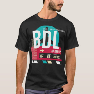 T-shirt Balise de bagage du code d'aéroport BDL Hartford C