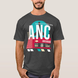 T-shirt Balise de bagage du code de l'aéroport ANC de l'Al