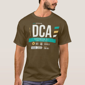 T-shirt Balise de bagage du code de l'aéroport DCA de Wash