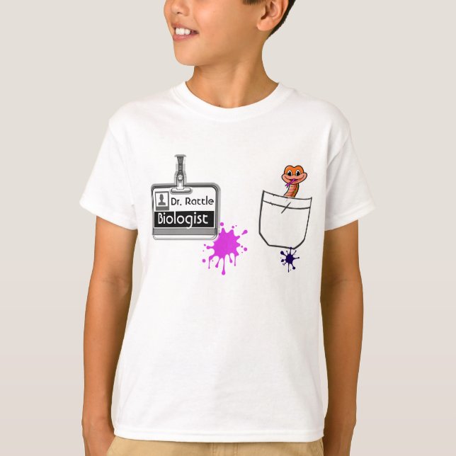 T-shirt Balise de nom du biologiste de la profession drôle (Devant)