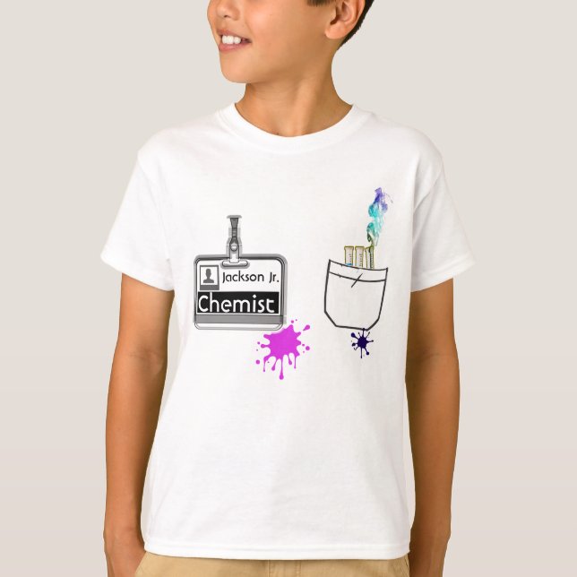 T-shirt Balise de nom du chimiste de la profession drôle p (Devant)