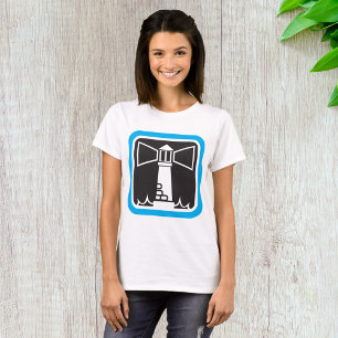 T-shirt Balise de phare gras avec icône Ocean Waves