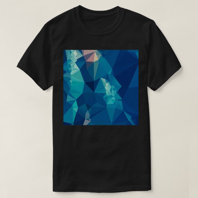 T-shirt Ball Blue Abstract Low Polygon Background (Design devant)