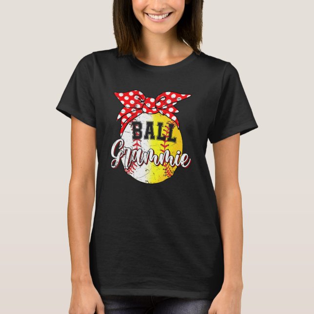 T-shirt Ball Grammie Baseball Softball Sport Lover Amusant (Devant)