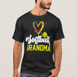 T-shirt Ball Leopard Coeur mignon piqûres Drôle Softball G