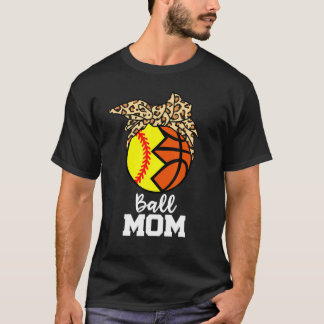 T-shirt Ball Maman Softball Basketball Leopard Maman