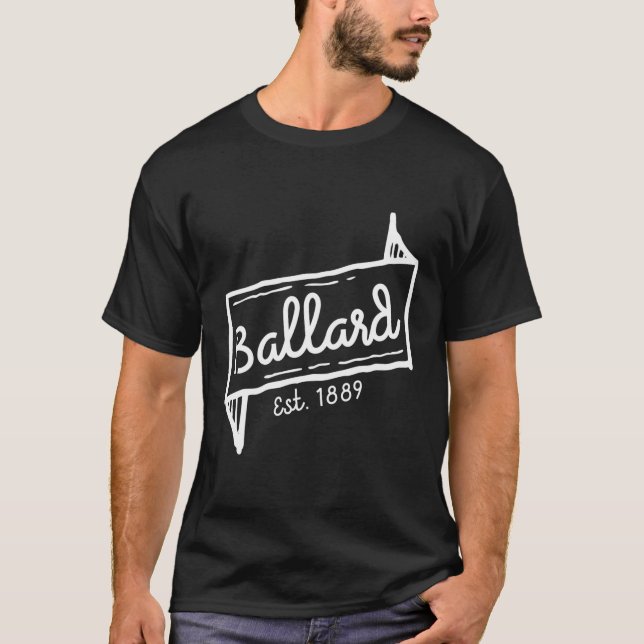 T-shirt Ballard Seattle Washington Est 1889 Quartier (Devant)