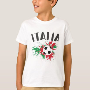 T-shirt Balle de football grunge drapeau de l'Italie