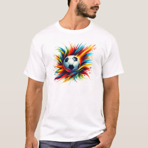 T-shirt Balle de football Splash Futuriste Football Abstra