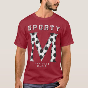 T-shirt Balle de football Texture Initiale Typographie Spo
