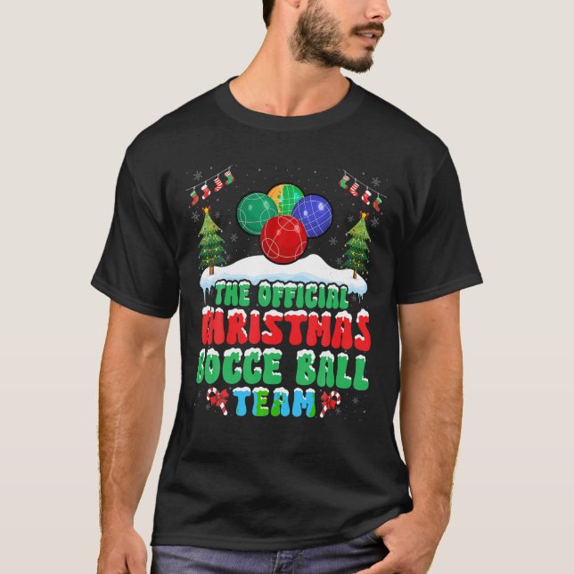 T-shirt Balle de Noël de neige Joueur Bocce Bocce de l'équ (Devant)
