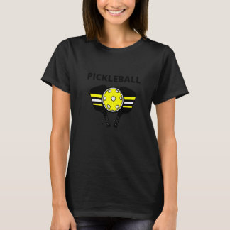 T-shirt Balle De Pickleball Jaune Et Noir Et Pickleball Pa