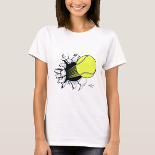 T-shirt balle de tennis qui déchire en passant