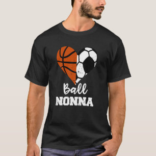 T-shirt Balle Nonna Cœur Drôle Football Basket-ball Nonna
