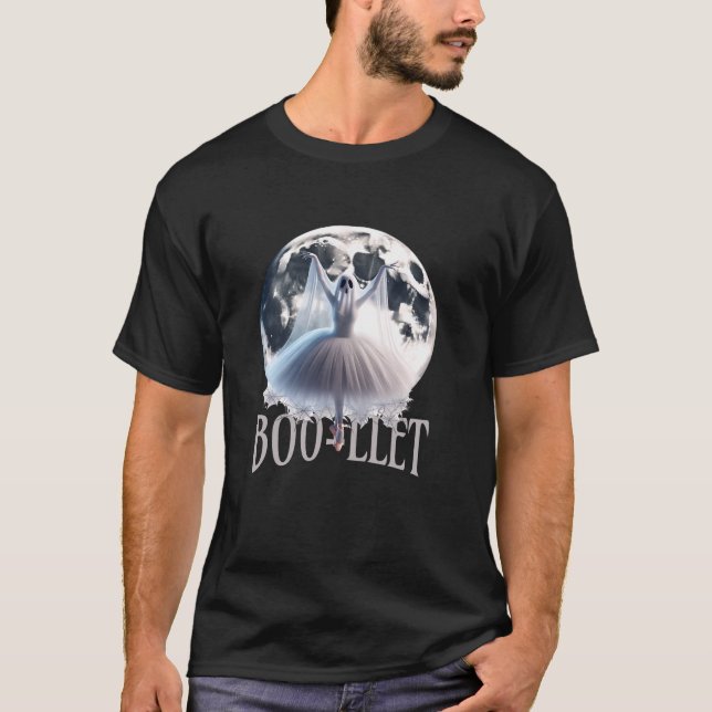 T-shirt Ballerina Ghost avec Cobweb Tutu et Pleine lune po (Devant)