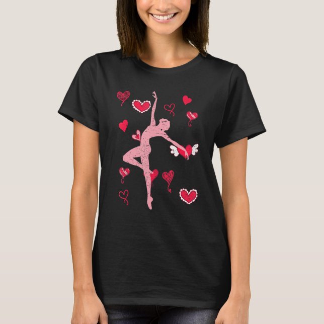 T-shirt Ballerina Hearts En Pointe Ballet Danser B (Devant)