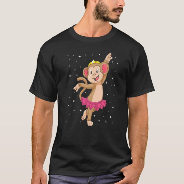 T-shirt Ballerina Monkey Ballet Dancer Enfants Filles Ball (Devant)