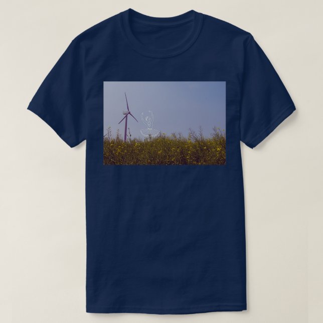 T-shirt Ballerina on a Windmill Canola Flower Field (Design devant)