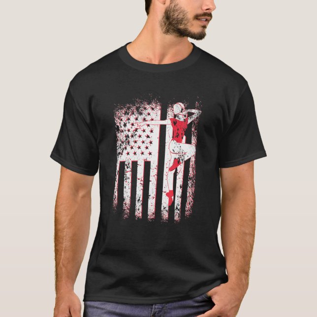 T-shirt Ballerina Patriotic American Dancing 4 (Devant)
