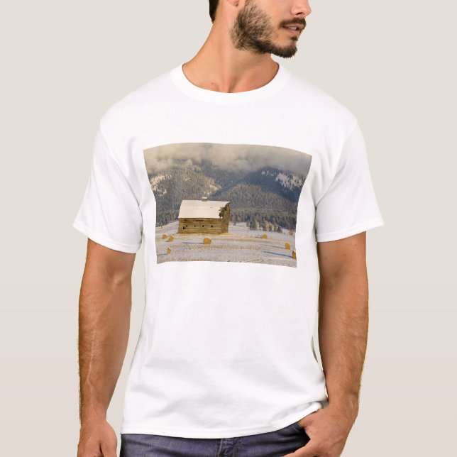 T-shirt Balles rustiques de grange et de foin après une (Devant)