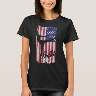 T-shirt Ballet Ballerina Arabesque danse patriotique US Dr