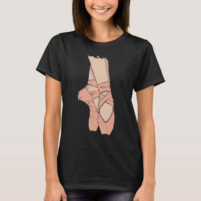T-shirt Ballet Ballerina Pointe Chaussures Point Femmes Fi (Devant)
