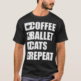T-shirt Ballet Café Chats Danser Tutu Ballerina Danseuse