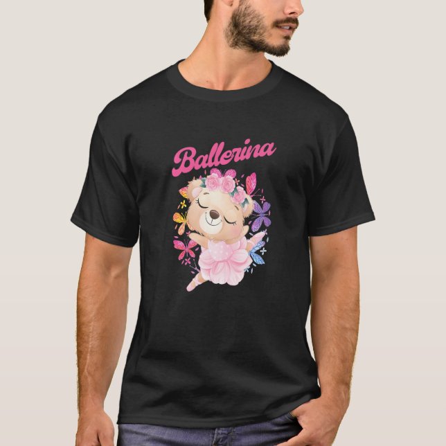 T-shirt Ballet Danseur Ours Ballerina Musique Ballet Point (Devant)