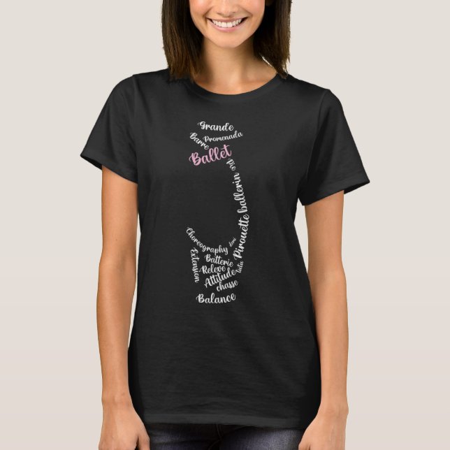 T-shirt Ballet Pointe Chaussure Funny Ballerina Danse Amou (Devant)