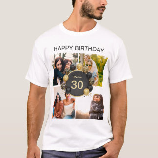 T-shirt Ballon d'anniversaire heureux personnalisé 4 Colla