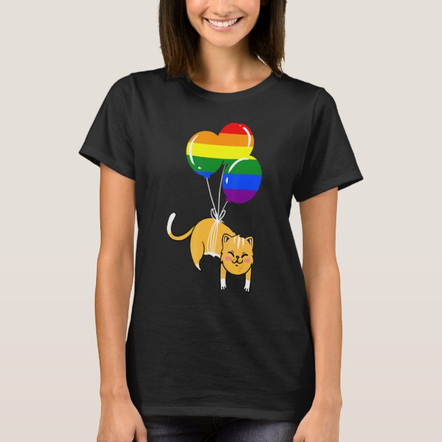 T-shirt Ballon de chat Gay Pride (Devant)