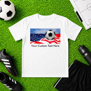 T-shirt Ballon de football pour enfants avec drapeau améri