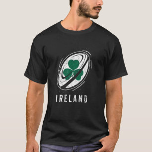 T-shirt Ballon de rugby et trèfle irlandais pour l'Irlande