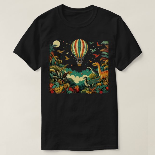 T-shirt ballon volant au-dessus d'une forêt vibrante avec  (Design devant)