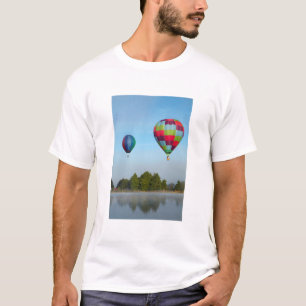 T-shirt Ballons à air chaud au-dessus d'un lac, NZ